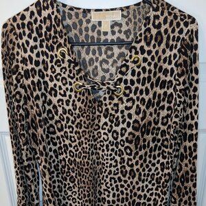 Michael Kors Women's Leopard Print Blouse, Size Small - RN 111818